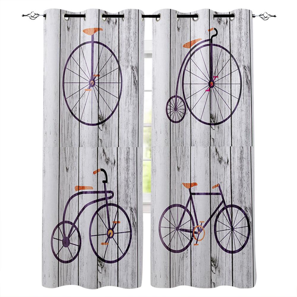 Bicycle Window Curtains Living Room Decor Curtains for Bedroom Luxury Home Decor Flat  Window