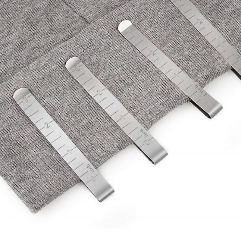5Pcs Ruled Hemming Clips Metal Sewing Clips with 3" Engraved Measuring Ruler Perfect for Hemming Quilting Fabric Binding