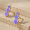 Echter lavendelfarbener Opal Edelstein Gold Steckerohrring, AAA Natürlicher Opal Edelstein Steckerohrring, Oktober Geburtsstein Ohrringe, Zartes Geschenk für Sie