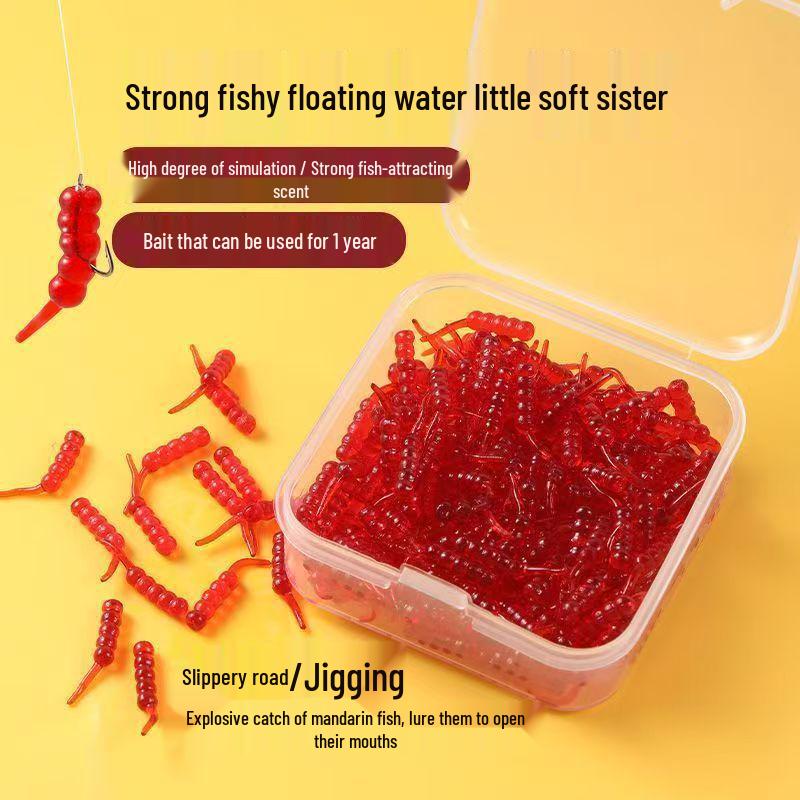 

Floating Soft Maggot Simulation Lure for Angler Fish – Scented Worm Bait 10-piece Trial Pack