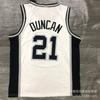 Custom Heat Pressed Basketball Jersey San Antonio Spurs 5 Murray 21 Duncan 20 Ginobili Breathable Bamboo Charcoal Fabric