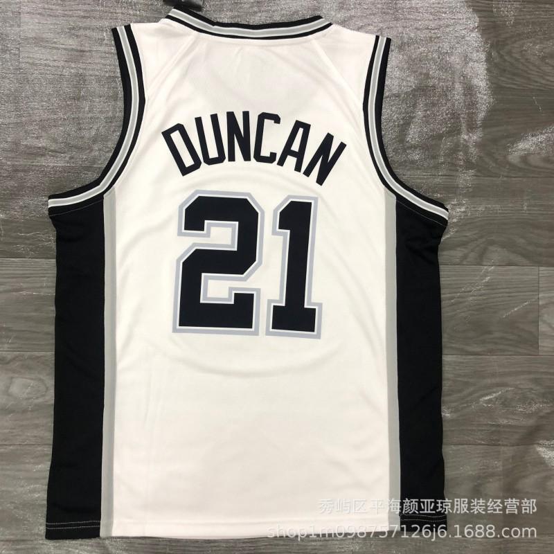 Custom Heat Pressed Basketball Jersey San Antonio Spurs 5 Murray 21 Duncan 20 Ginobili Breathable Bamboo Charcoal Fabric