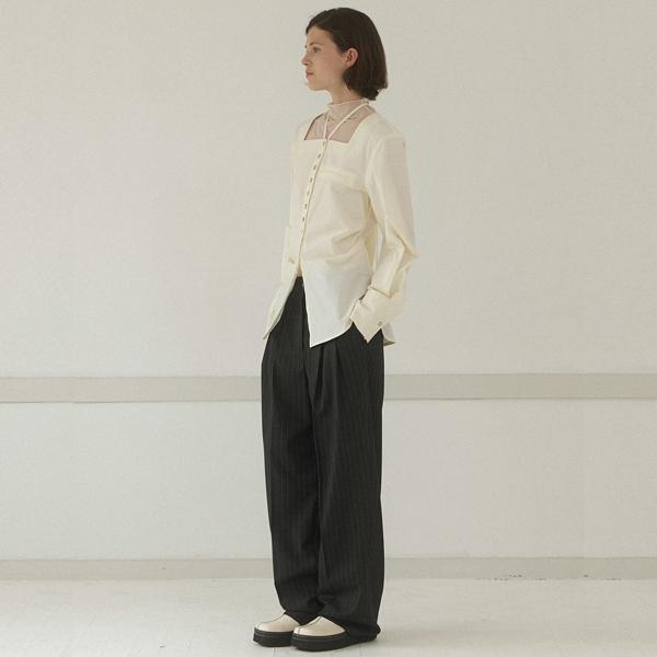 ATELIER NAIN Stripe Tuck Point Pants(Pt-5572)
