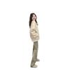 Womens Turn-down Collar Jacket Solid Color Loose Fit Long Sleeve Casual Outerwear