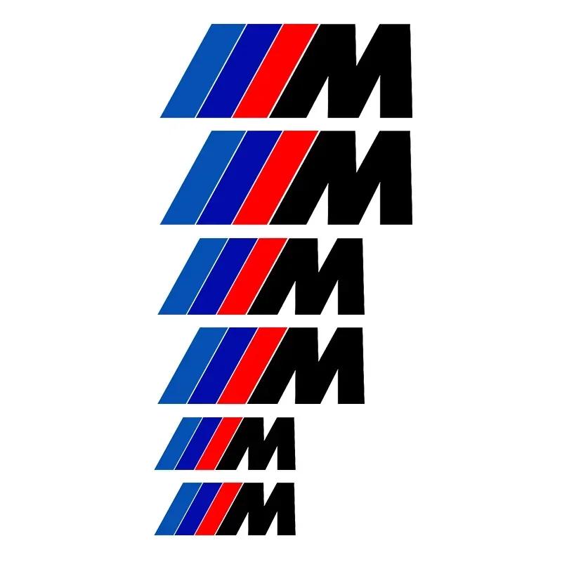 6 Stück Auto Bremsdekorationsaufkleber Radnaben-Styling-Aufkleber Zubehör für BMW M X1 X3 X5 X6 X7 E30 E90 M3 E84 E83 F25 E91 E60
