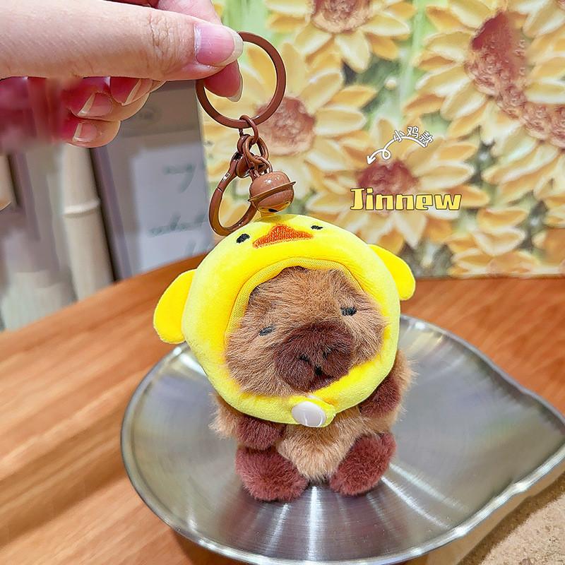 Wearing Rabbit Snake Chicken Cat Penguin Headgear Capybara Plush Keychain Gift