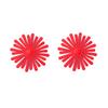 European and American simple, fashionable, exaggerated metal lacquered red flower stud earrings are versatile daily commuting earrings