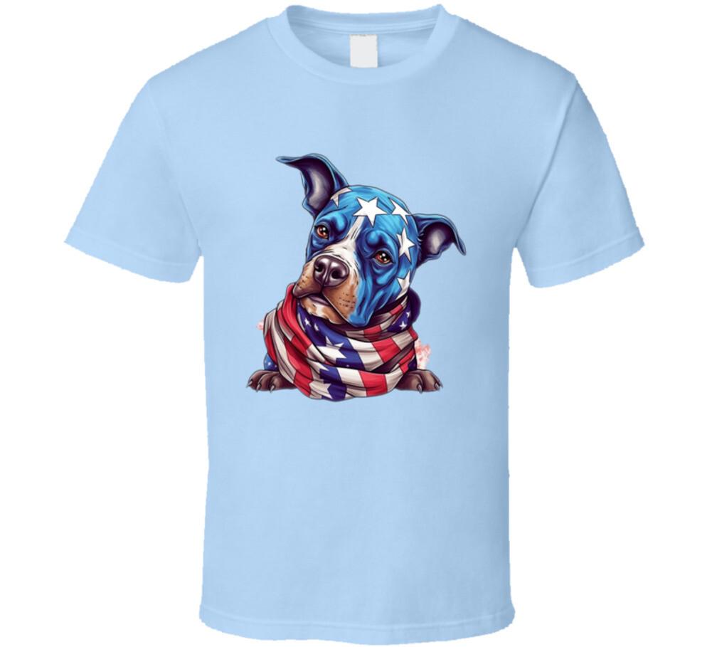 Patriotic Dog Tee Usa Pride Stars And Stripes Tshirt July 4th Unisex T Shirt XXXXL