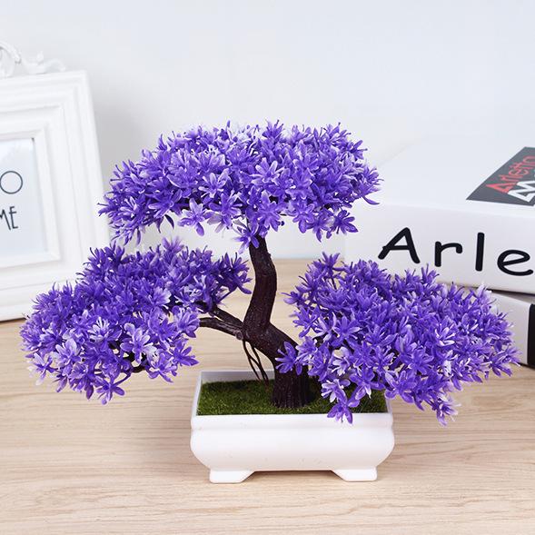 Pine Artificial Plant Bonsai - Plastic Fake Flower Desktop Decoration Greenery Ornament