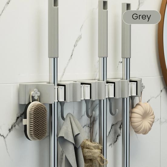 Wall Mounted Broom Holder Mop Rack Strong Load-bearing Easy To Install Universal Broom Hanger Tool Organizer Rack