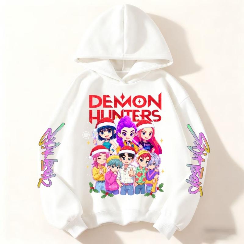 Christmas Fashion Women's Anime Clothing Kpop Devil Hunter Hoodie Casual Fashion Autumn Kids Sweatshirt