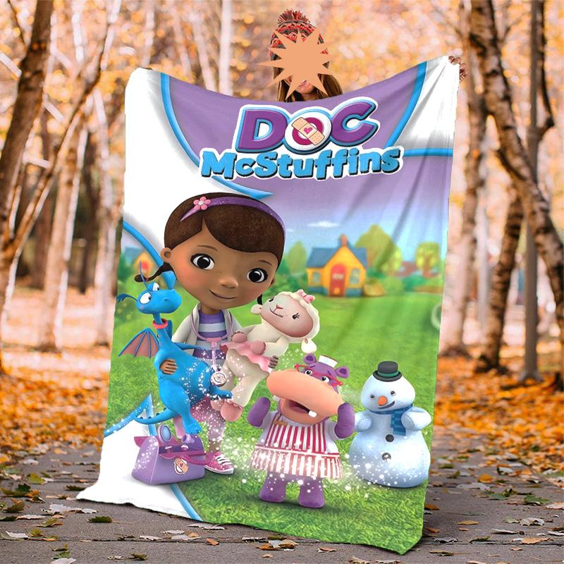 Doc Mcstuffins Flannel Blanket Soft Warm All-Season Throw, Design for Camping, Car Travel, Hiking Sofa, Bed, Office Perfect Gift for Parties