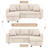 Sofa bed with sleep function, L-shaped sofa, chaise longue with storage space, with pocket storage, left and right interchangeable. Beige.