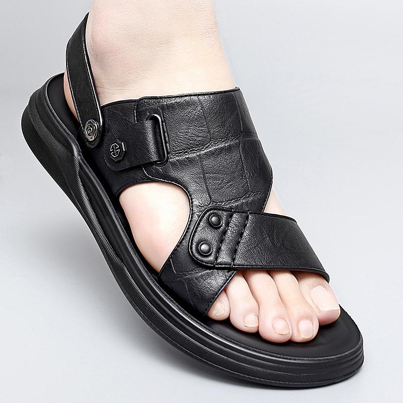 Fashion 2024 Men New Summer Men's Open-toed Sandals Fashion Trend Beach Shoes Slippers Men's Sandals Mens Sandals Summer Leather Sandals