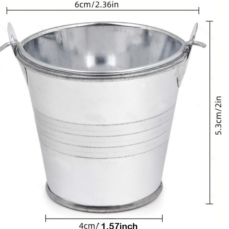 10pcs Galvanized Metal Buckets Silver Small Metal Pails with Handles Vintage Wrought Bucket Set for Party Decor Garden & Crafts