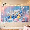 Polyester Birthday Banner Happy Backdrop, Party Photo Background Cloth for Celebration, Wrinkle-resistant Bunting Flag Decor Kids Women, Supplies