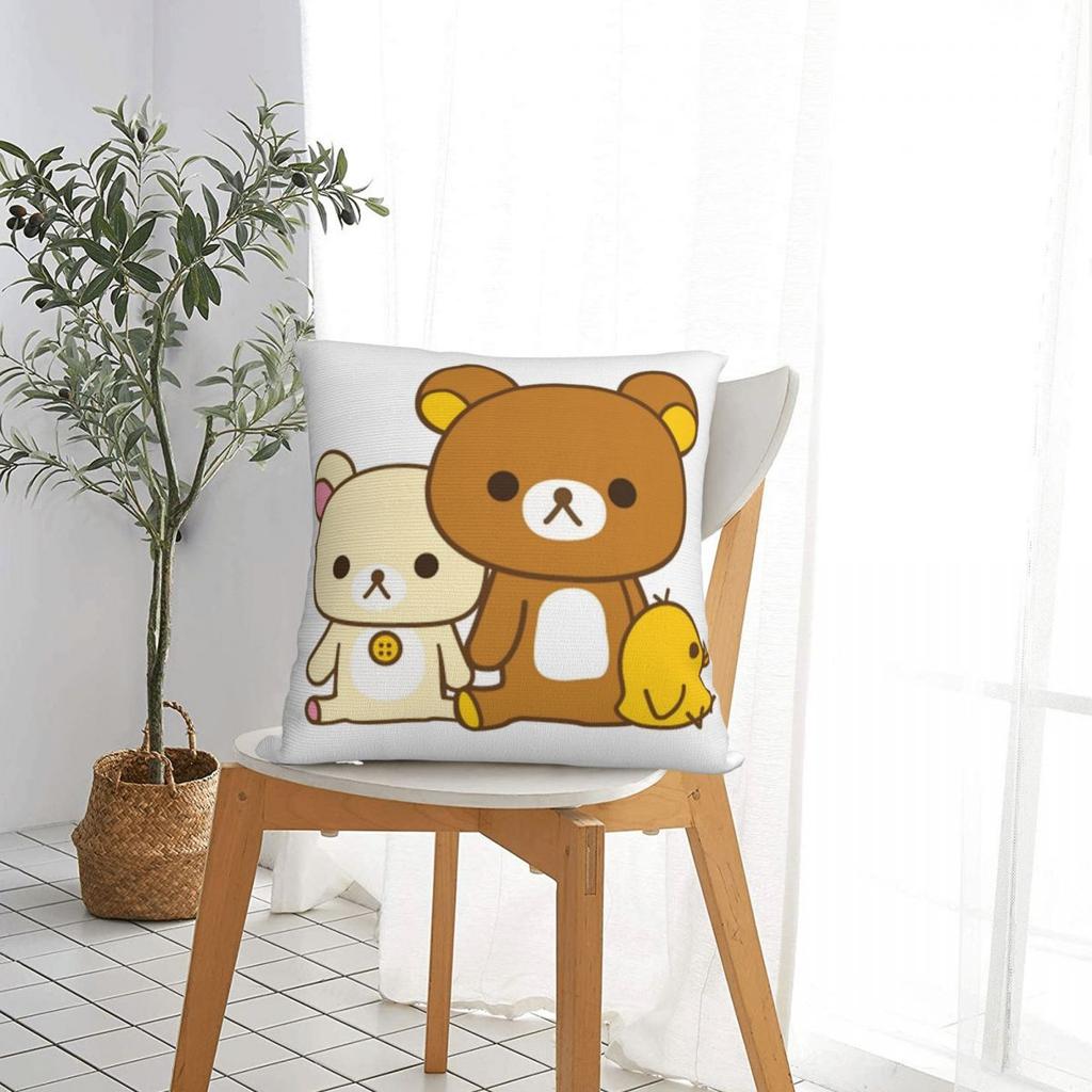 Korilakkuma Rilakkuma Pillowcases Room Cartoon Bears Cushion Case Funny Pillow Cover 4040