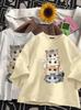 Unisex Summer Japanese Style Cat Print Loose Short Sleeve Tee