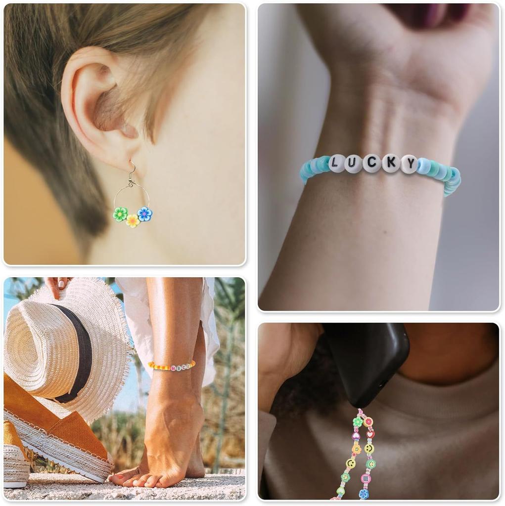 Bracelet Necklace Jewelry Rice Beads Letter Beads Pony Beads Handmade Diy Set Female