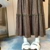 Corduroy Lace Patchwork A-line Drape Skirt for Women - Autumn/Winter 2025 Collection