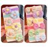 6Pcs Girls Bow Hair Band Candy Color Flower Hair Ties Children Elastic Rubber Bands Ponytail Holder Kids Hair Accessories