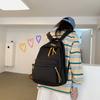 Fashion School Bag Solid Color Student Backpack Durable Large Capacity Bag  Daily Use