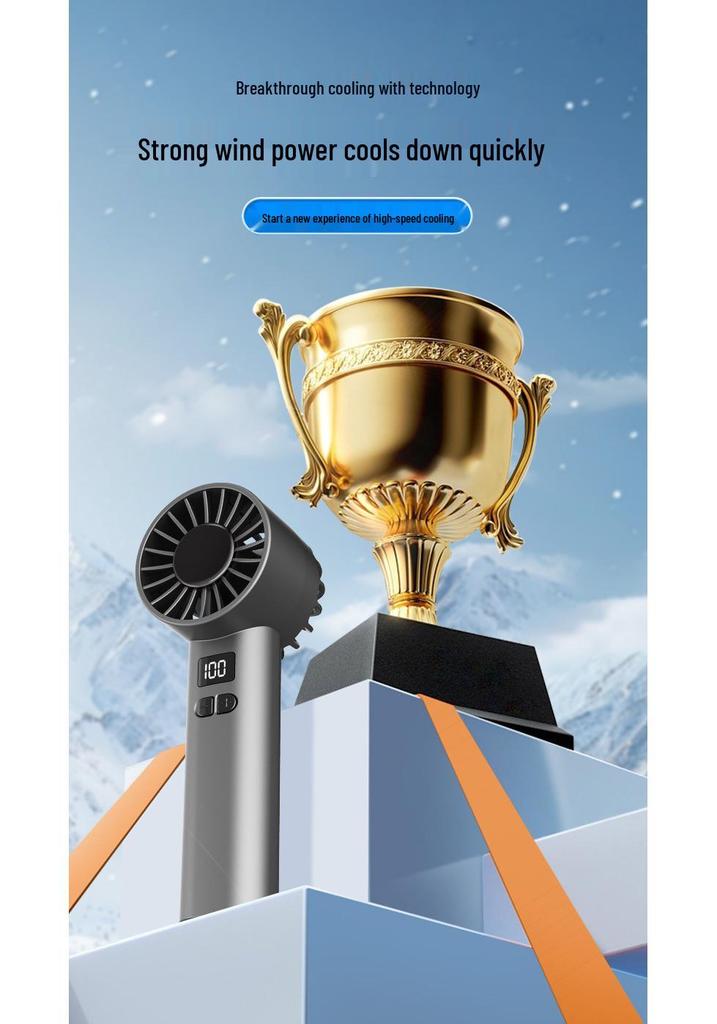 JK107 Handheld Fan: Ultra-long Battery, Powerful Cooling, 100-Speed Ice-feel Breeze