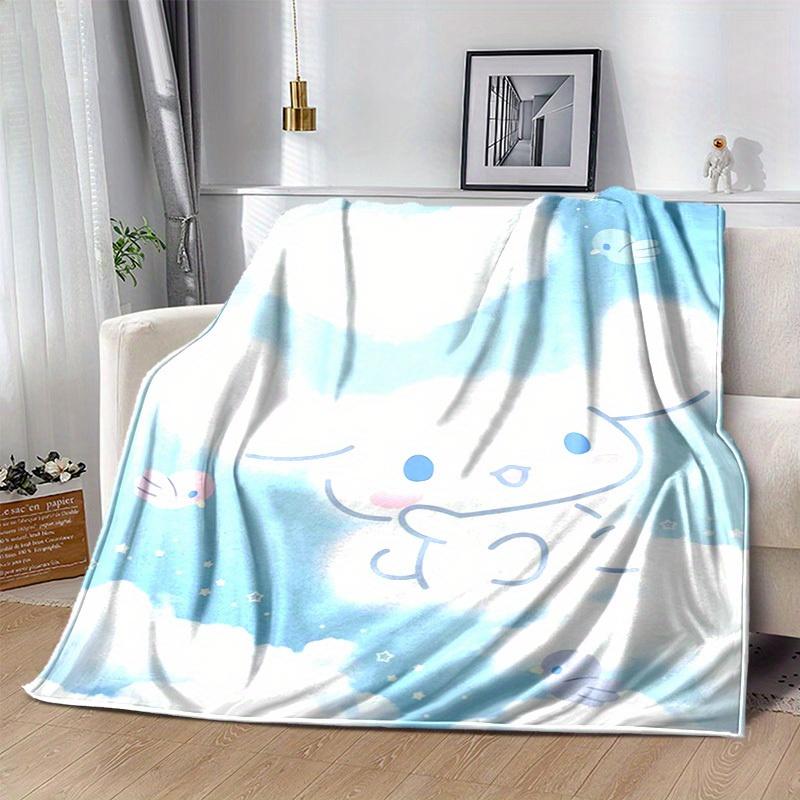 1pc, Sanrio Adorable Cloud Bunny Home Decor Blanket: Perfect Gift for Bedroom, Living Room, Travel, Camping, Car, Beach & Office Naps, Cozy Flannel Th