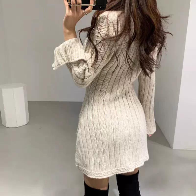 Harajuku Women's Sweater Aesthetic Solid Color Emo Girls Fashionable Everyday V-Neck Chic Vintage American Casual Y2K Basic Tops