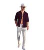 Men's Casual Button Down Shirts Long Sleeve Linen Shirt Fashion Textured Beach Summer Shirt