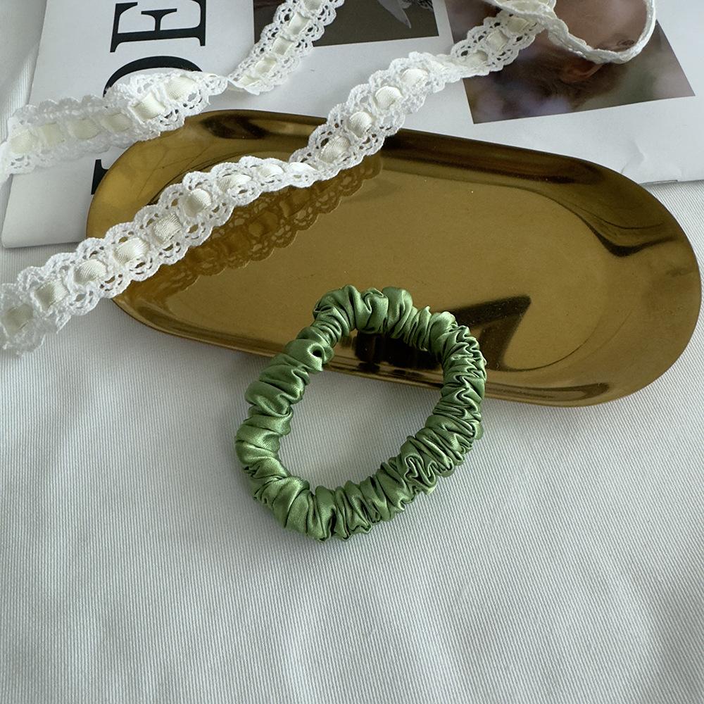1cm Satin Scrunchies Hair Ties, Soft No-Damage Elastic Hair Bands for Women Kids