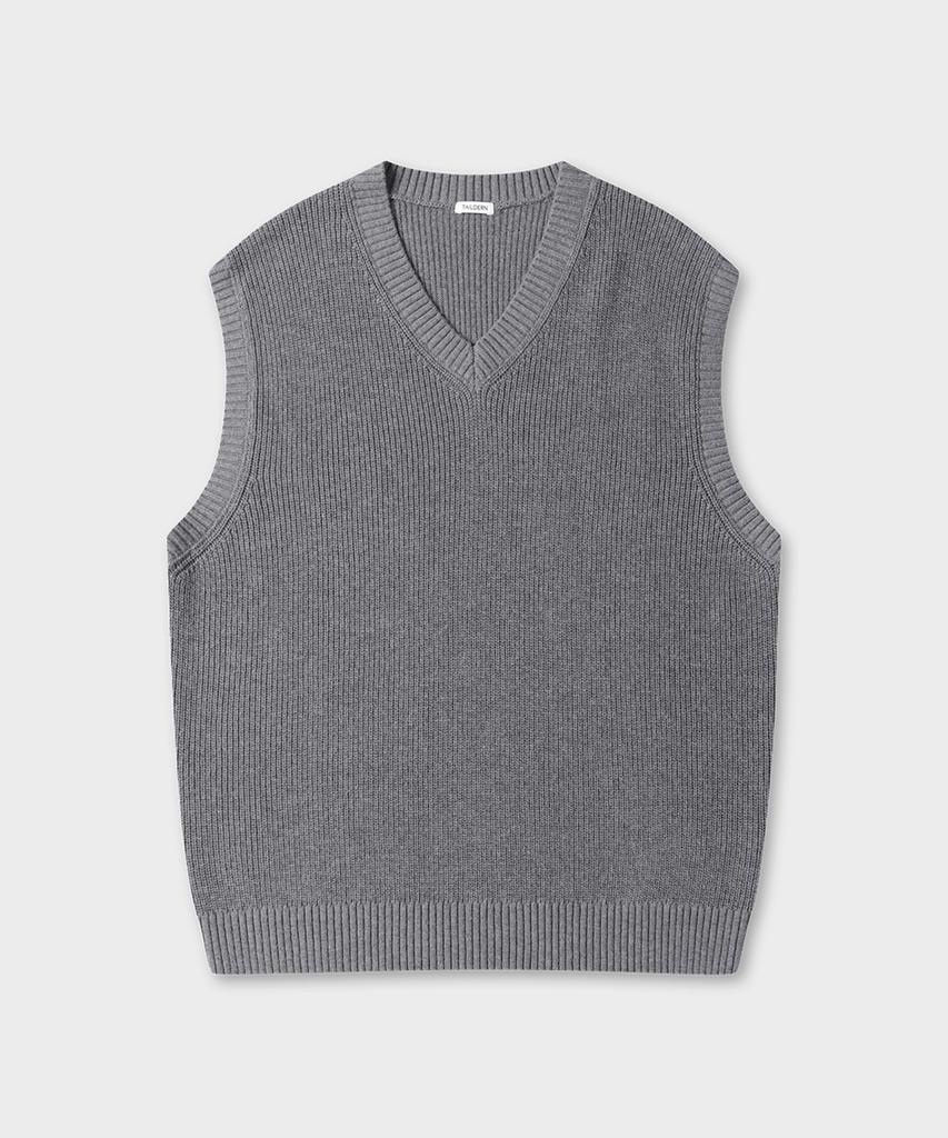 TAILDERN Gould Cotton Wool Knit Vest Gray