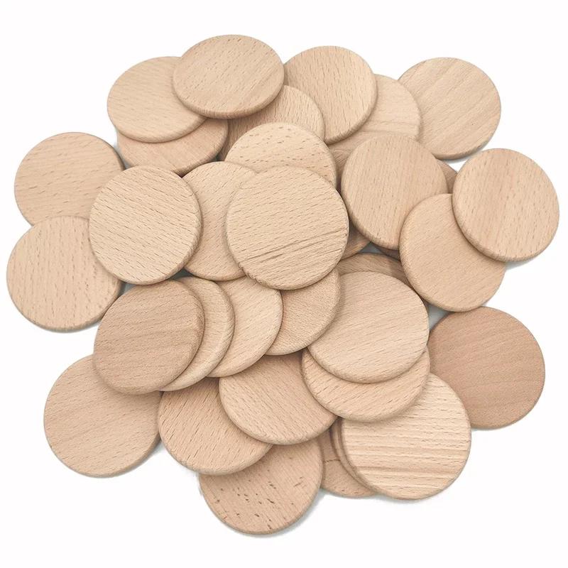 10pcs Round Disc Wooden Cutouts Ornaments Unfinished Wood Circle Wood Pieces for Craft Supplies Decoration