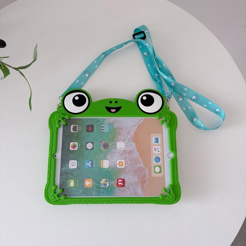 Cartoon Big Eyes Frog Tablet Case For Samsung Tab A7Lite A9 A11Plus T290/297 And iPad 7 8 9 10th 11th 12th Air Pro 11 A16 Mini 4 5 6 7 Kickstand