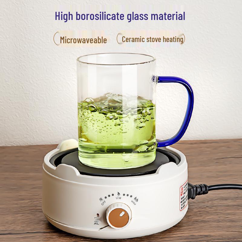 High-Temperature Resistant Borosilicate Glass Cup with Handle – Ideal for Tea, Coffee, Water, and Milk