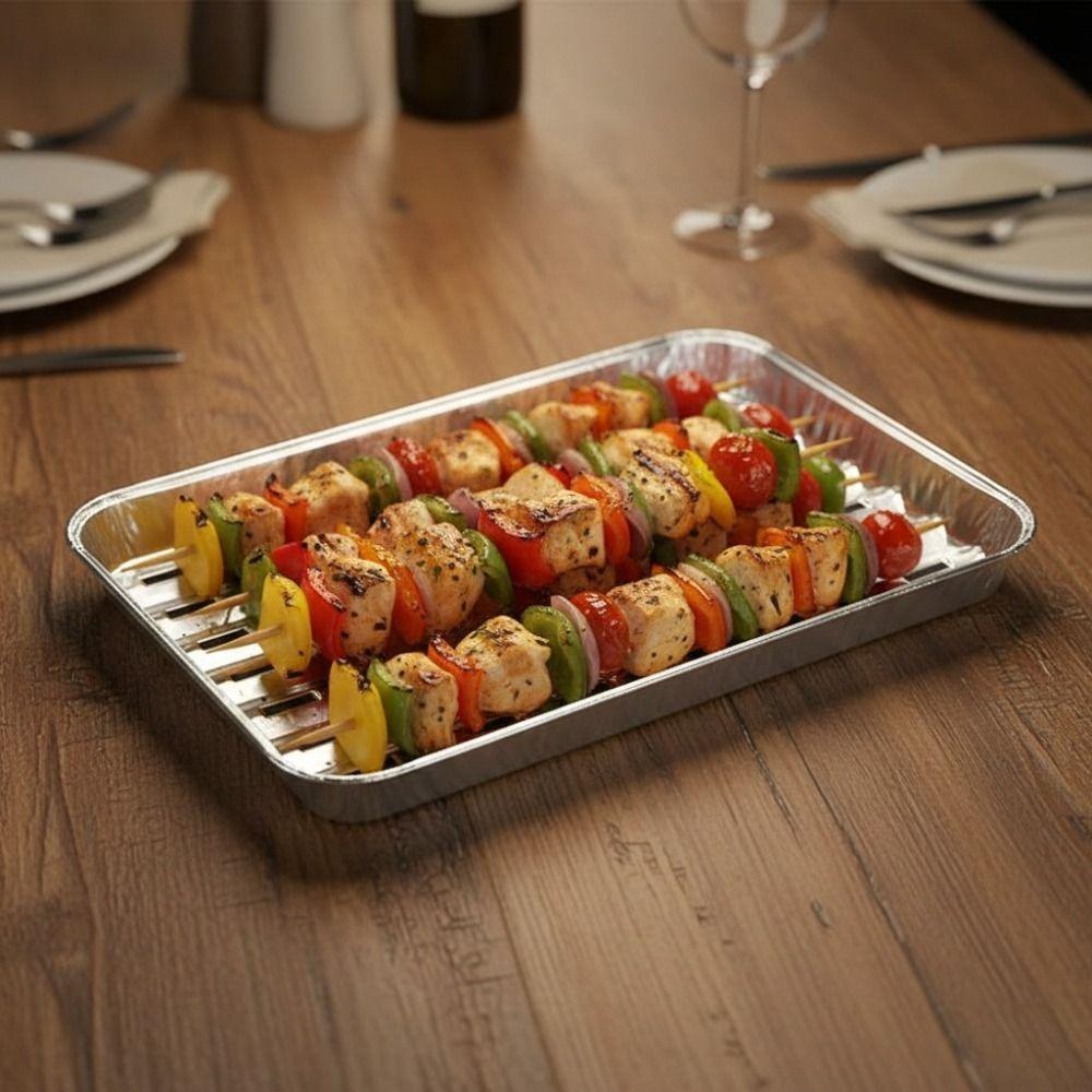 10PCS Thickened Barbecue Tray Heat-resistant BBQ Tin Tray  Oven