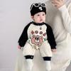 Trendy Little Bear Spring Baby Onesie - Cartoon Boy Romper Crawling Suit