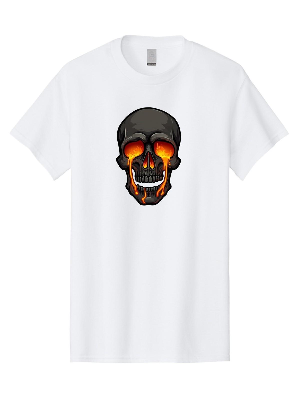 Skull-With-Flames Mens Graphic Tee,100% Cotton,Casual Summer Wear S разноцветный