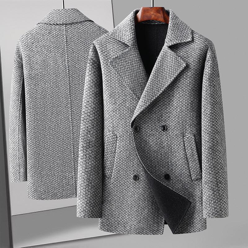 

Длинные рукава с заниженной линией плеча, широкое шерстяное пальто, мужское осенне-зимнее двубортное двухстороннее шерстяное пальто 6XL