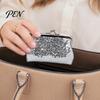 Metal Hinge Coin Case Women Purse, with And Kiss-lock Design, Lightweight Portable Purse Mini Wallet, Sequined Glitter Vintage Pouch for Coins
