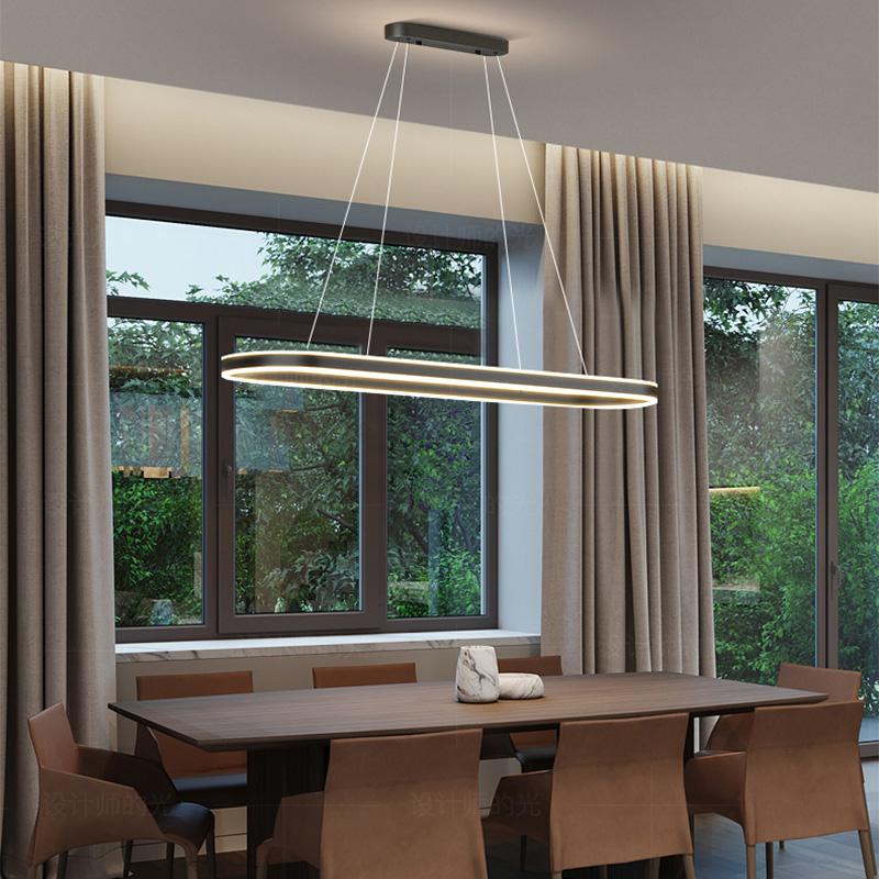 Modern Ring LED Pendant Lamps Dimmable For Kitchen Office Restaurant Dining Living Room Minimalist Chandelier Lighting Fixture