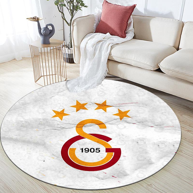 Galatasaray2 Round Area Rug,Carpet Rug for Living Room Bedroom Sofa Playroom Decor,Non-slip Floor Mat