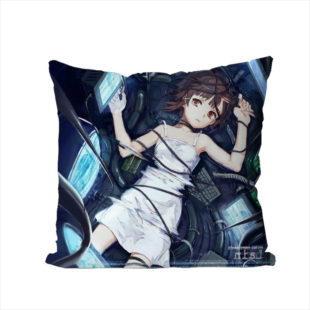 Serial Experiments Lain Pillow Case For Car Sofa Decorative Home Doublesided Print Plush Square Throw Pillow Cushion Cover