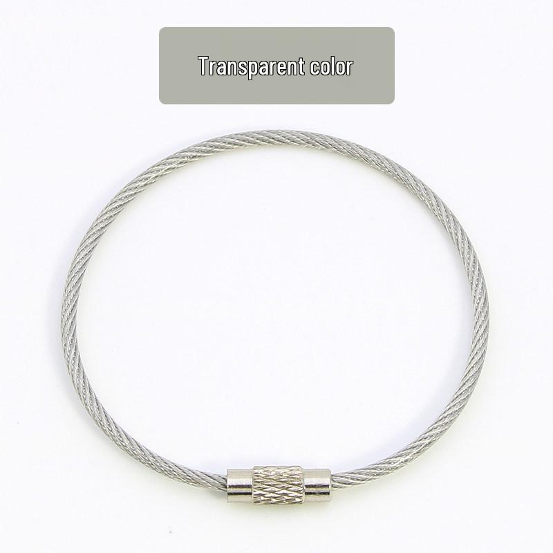 Plastic-Coated Stainless Steel Wire Keychain, Retractable Outdoor Accessory
