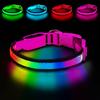 LED Dog Collar USB Rechargeable Light Up Pet Collar Glowing Nylon Adjustable Soft Night Safety Collar for Small Medium Dogs