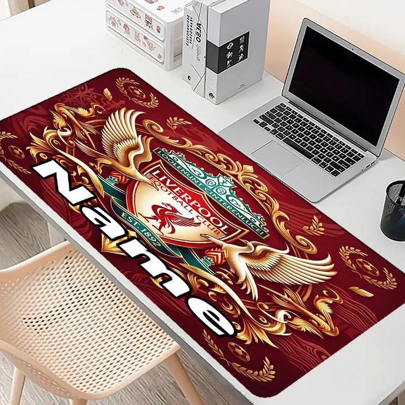 Custom Name Personalized Liverpool Football Club Pattern Mousepad, Laptop PC Desk Mat, Decorative Desk Mat for Home Keyboard Pad Gift