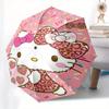 Hello Kitty,Bow Automatic Folding Umbrella-Simple 8-Rib Design, Bright Cartoon Pattern, Durable Iron Frame, Suitable For Travel, Outdoor, Be