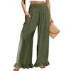 Women's Wide-leg Pants With Pockets, Comfortable Dress Pants, Women's High-waisted Business Casual Pants