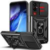 Shockproof Armor Case For Tecno Pova 4 3 2 Neo Windows Slide Camera Lens Protection Ring Stand Holder Cover For Infinix InfinixHot 12 20 4G Phone Case