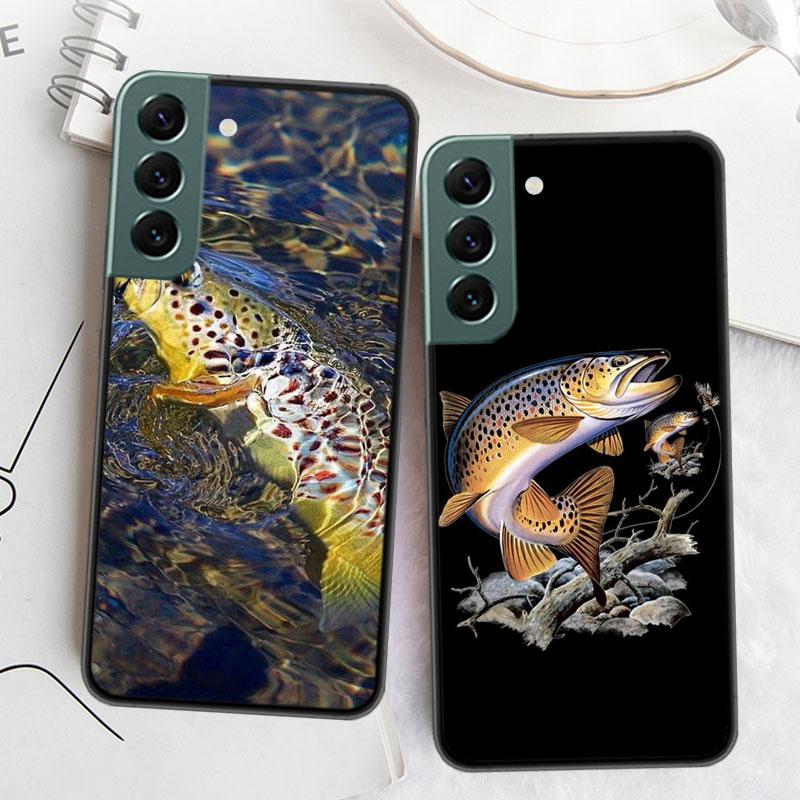 Brown Trout Fly Fishing Phone For Samsung Galaxy S24 S22 Ultra S21 Plus S20 S23 FE Case S10 S10E S9 S8 S7 Edge Cover Silicone So